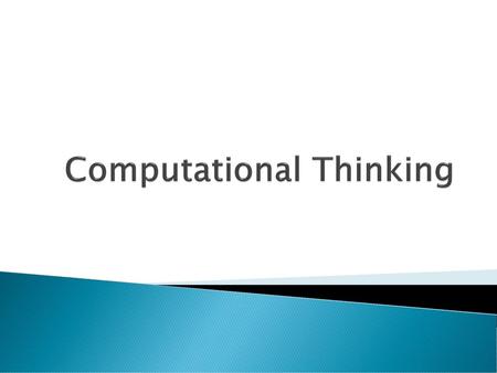 Computational Thinking