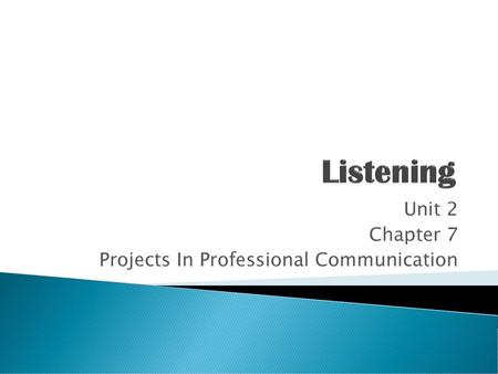 Unit 2 Chapter 7 Projects In Professional Communication