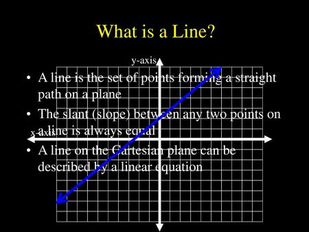 What is a Line? x-axis y-axis