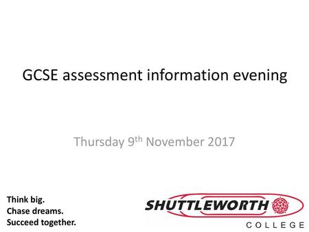 GCSE assessment information evening