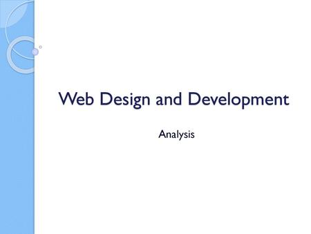 Web Design and Development