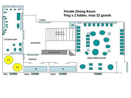 Ping x 2 tables, max 22 guests