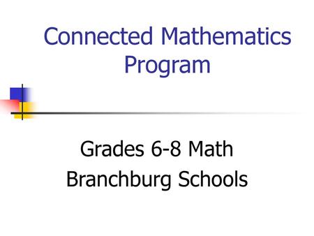 Connected Mathematics Program