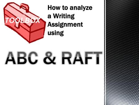 How to analyze a Writing Assignment using