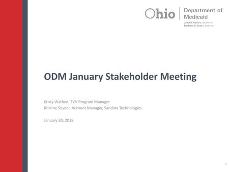 ODM January Stakeholder Meeting