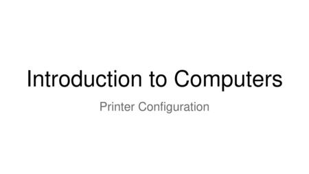 Introduction to Computers