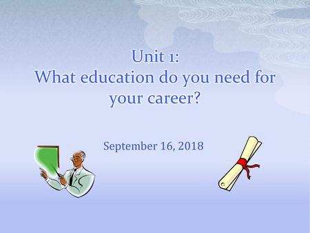 Unit 1: What education do you need for your career?