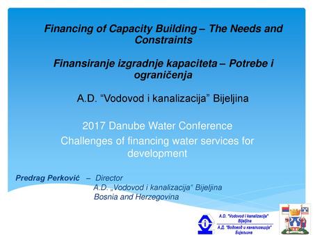 Financing of Capacity Building – The Needs and Constraints