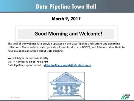 Data Pipeline Town Hall March 9, 2017