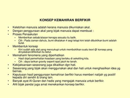 KONSEP KEMAHIRAN BERFIKIR