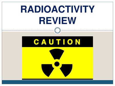 RADIOACTIVITY REVIEW.