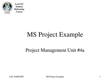 Project Management Unit #4a