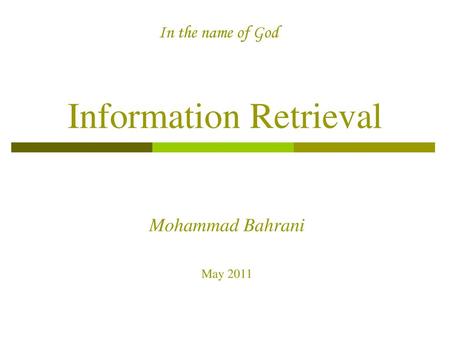 Information Retrieval