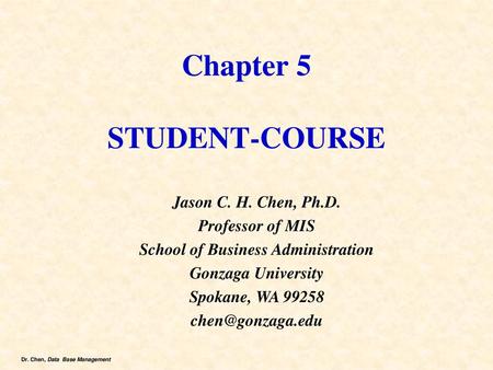 Chapter 5 STUDENT-COURSE