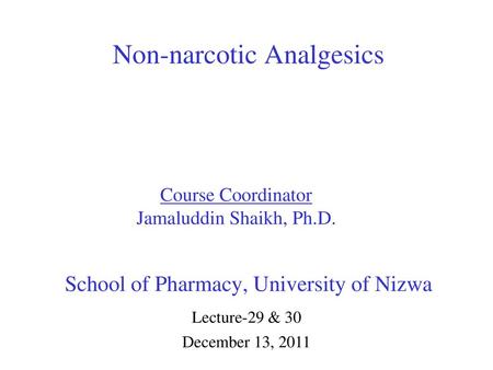 Non-narcotic Analgesics