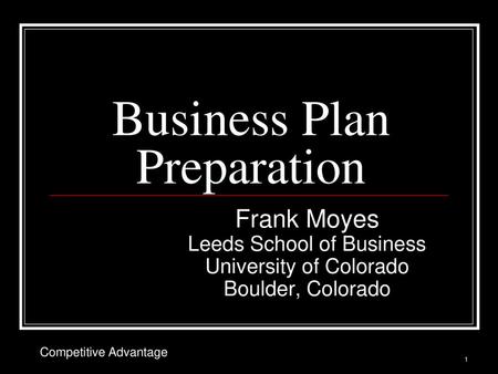 Business Plan Preparation