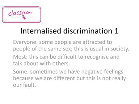 Internalised discrimination 1