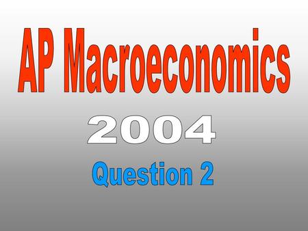 AP Macroeconomics 2004 Question 2.