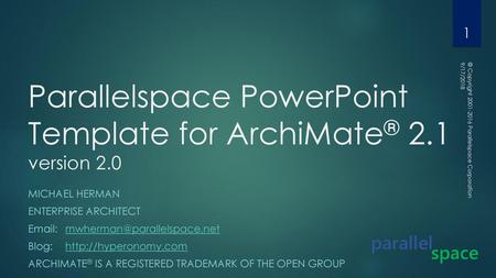 Parallelspace PowerPoint Template for ArchiMate® 2.1 version 2.0