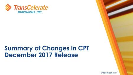 Summary of Changes in CPT December 2017 Release