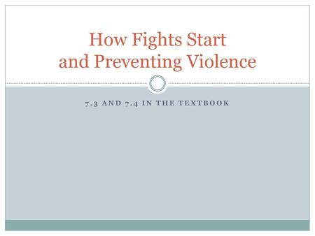 How Fights Start and Preventing Violence