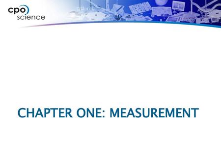 Chapter One: Measurement