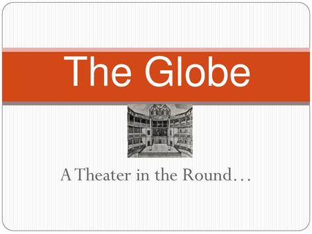 The Globe A Theater in the Round….