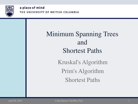 Minimum Spanning Trees and Shortest Paths