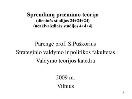 Parengė prof. S.Puškorius Strateginio valdymo ir politikos fakultetas