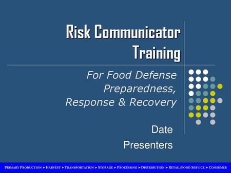 Risk Communicator Training