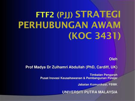 FTF2 (PJJ) STRATEGI PERHUBUNGAN AWAM (KOC 3431)