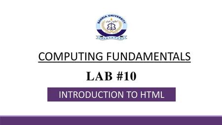 COMPUTING FUNDAMENTALS