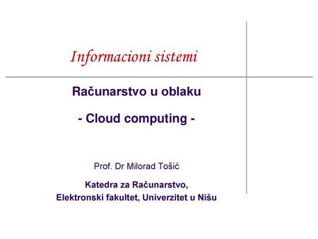 Katedra za Računarstvo, Elektronski fakultet, Univerzitet u Nišu