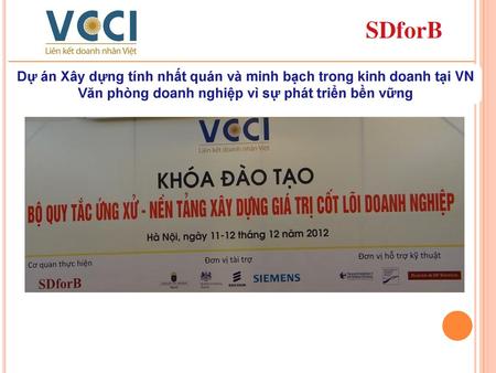 Dự án Xây dựng tính nhất quán và minh bạch trong kinh doanh tại VN