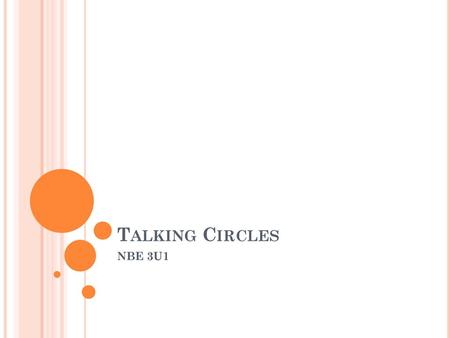 Talking Circles NBE 3U1.