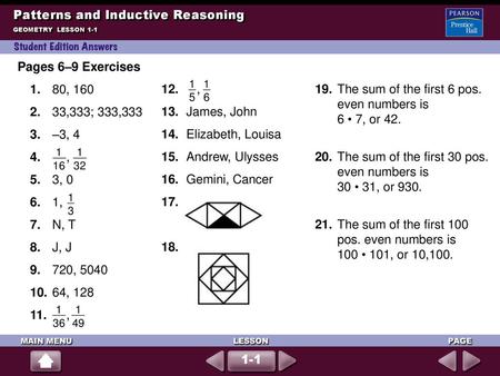 Patterns and Inductive Reasoning