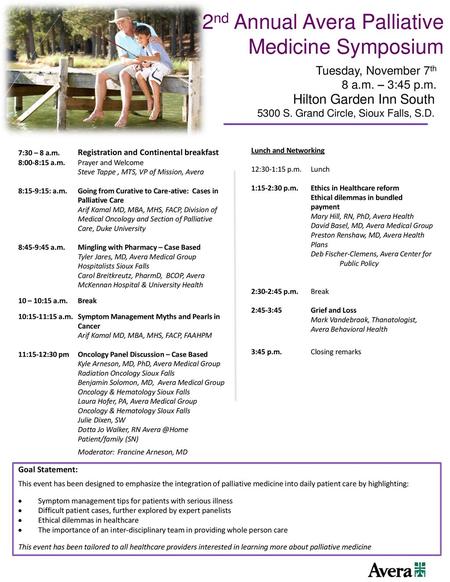 2nd Annual Avera Palliative Medicine Symposium