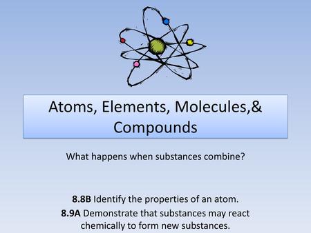 Atoms, Elements, Molecules,& Compounds