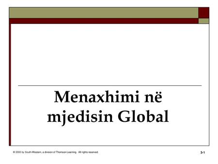 Menaxhimi në mjedisin Global