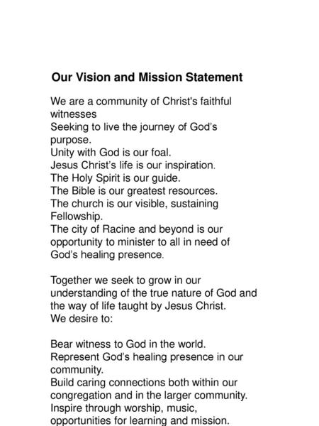 Our Vision and Mission Statement