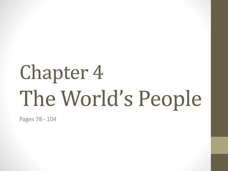 Chapter 4 The World’s People