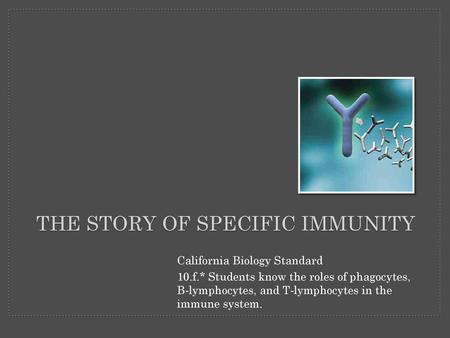 THE story of Specific immunity