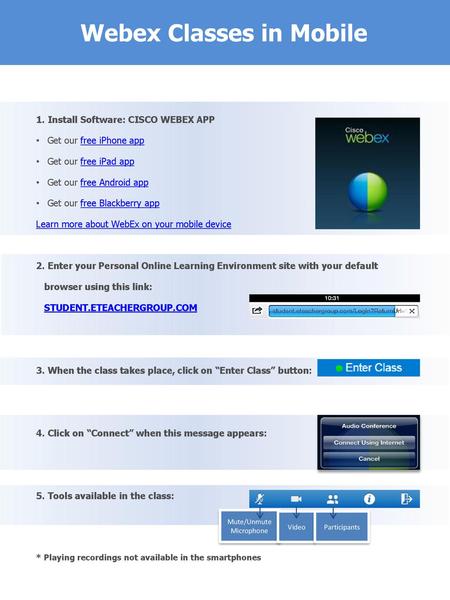 Webex Classes in Mobile