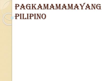 Pagkamamamayang Pilipino