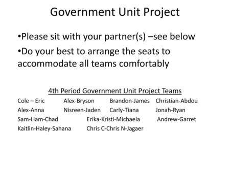 Government Unit Project