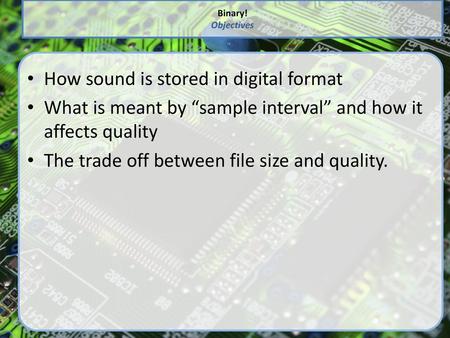 How sound is stored in digital format