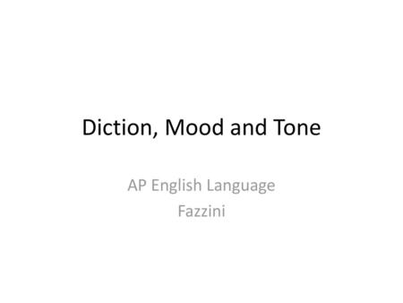 AP English Language Fazzini