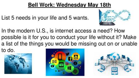 Bell Work: Wednesday May 18th