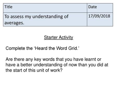 To assess my understanding of averages.