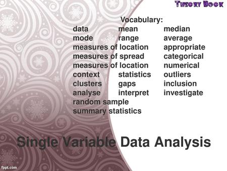 Single Variable Data Analysis